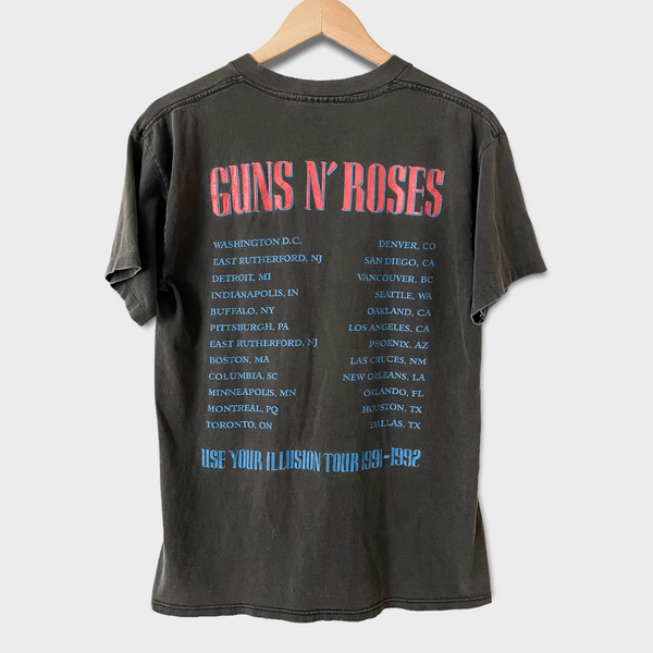 1991 Guns N Roses "Use Your Illusion" Vintage Tour Tee Shirt