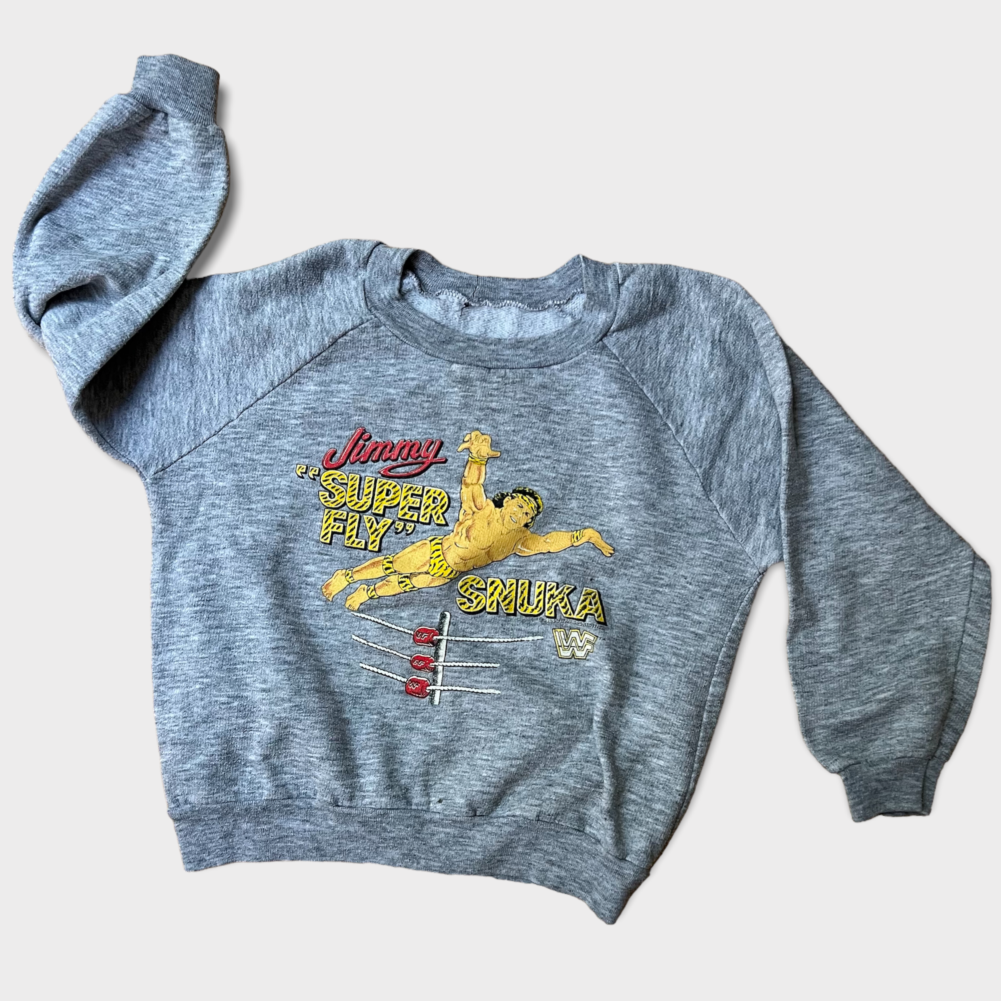 1985 Jimmy "Super Fly" Snuka WWF Wrestling Vintage Sweatshirt YOUTH Size
