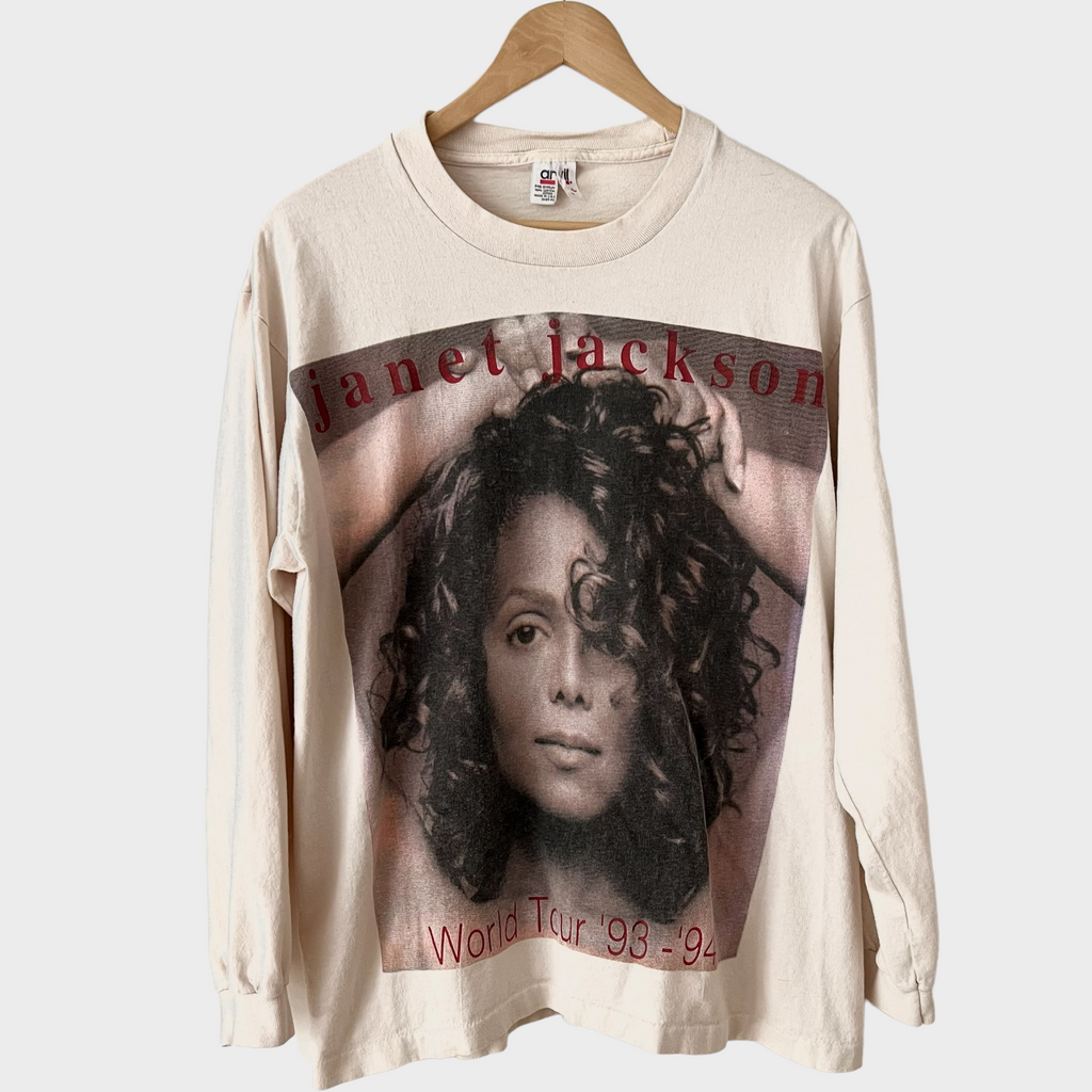 janet jackson t shirt dress Janet Jackson World Tour 93-94 Cotton Black Unisex Shirt S-4XL