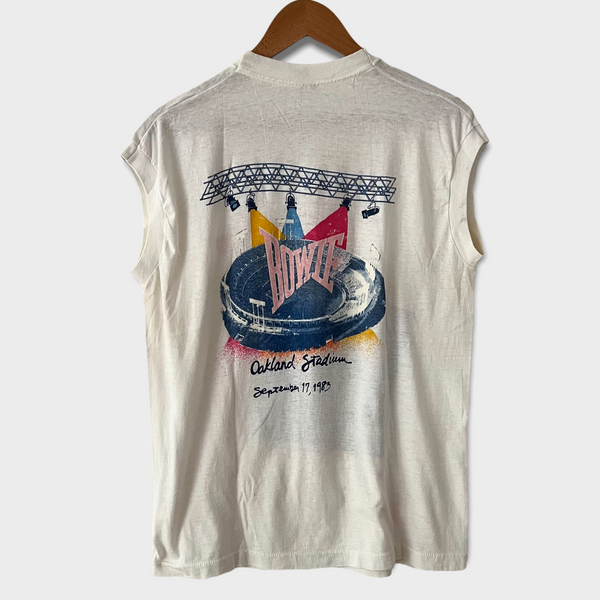 1983 David Bowie "Serious Moonlight" Tour At Oakland Stadium Vintage Tank Top Tee Shirt