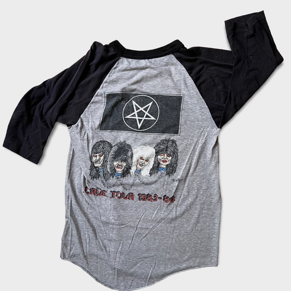 1983 Motley Crue "Shout At The Devil" Vintage Tour Raglan Tee Shirt