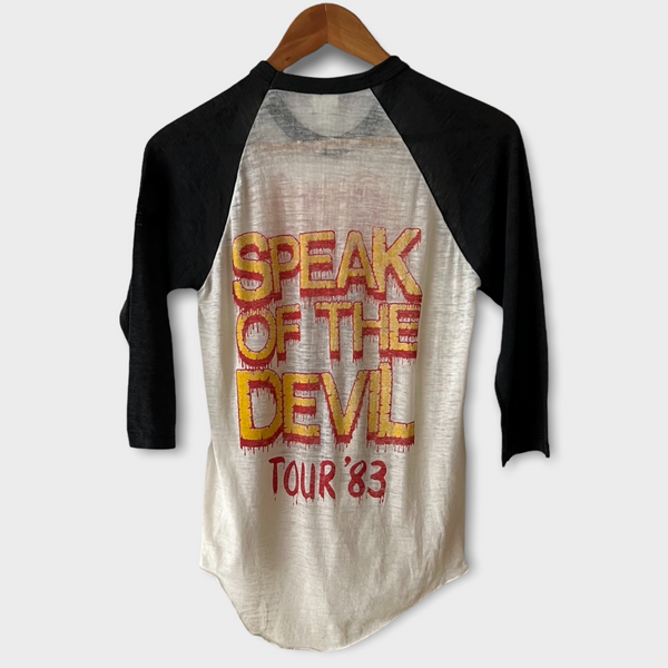 1983 Ozzy Osbourne "Speak Of The Devil" Vintage Tour Raglan Tee Shirt