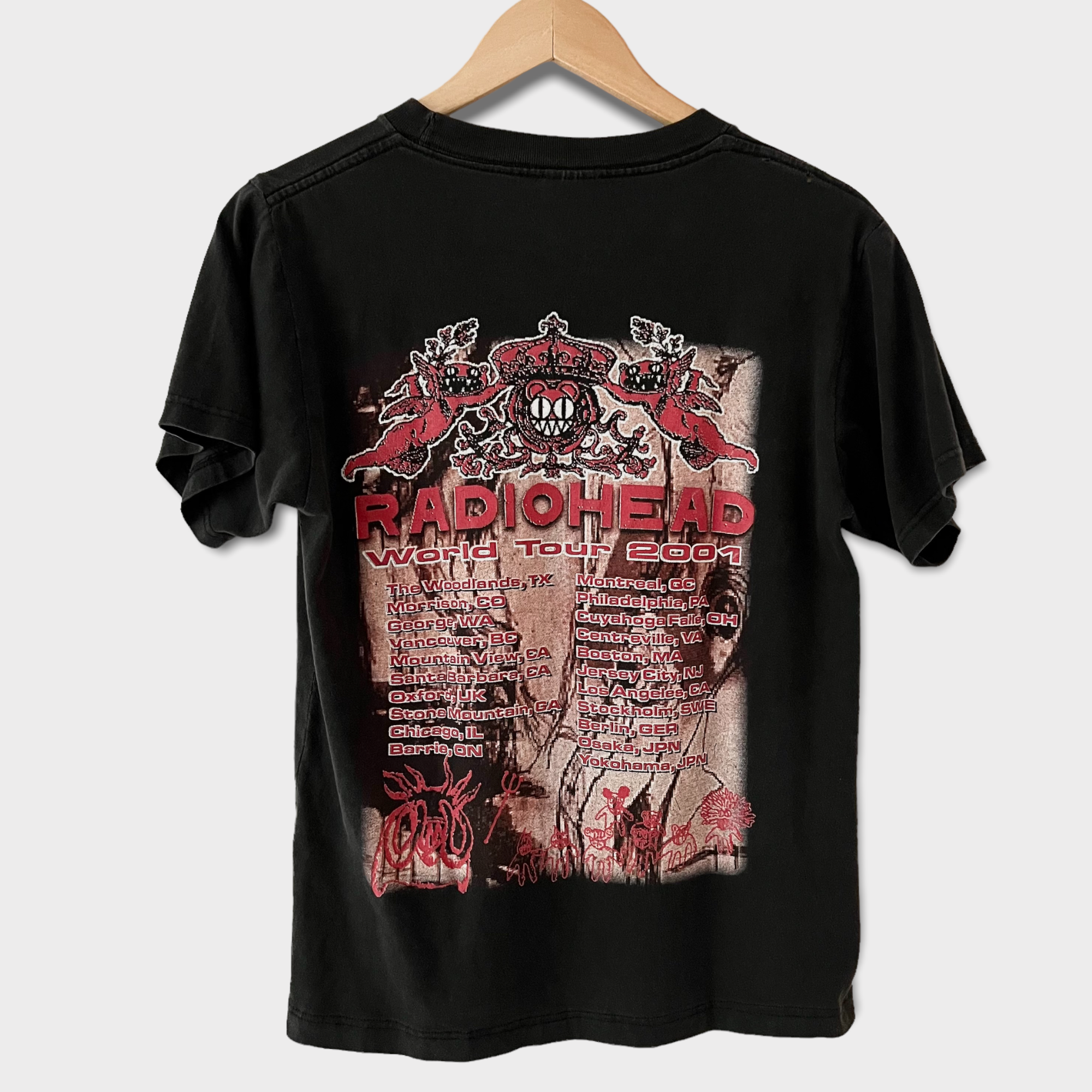 レディオヘッド/Radiohead 2001年ライブ Tシャツ 2001 Radiohead Vintage Tour Tee Shirt – Zeros Revival