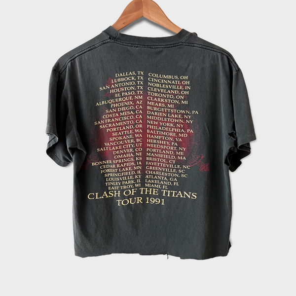 1991 Slayer "Clash Of The Titans" Vintage Tour Tee Shirt