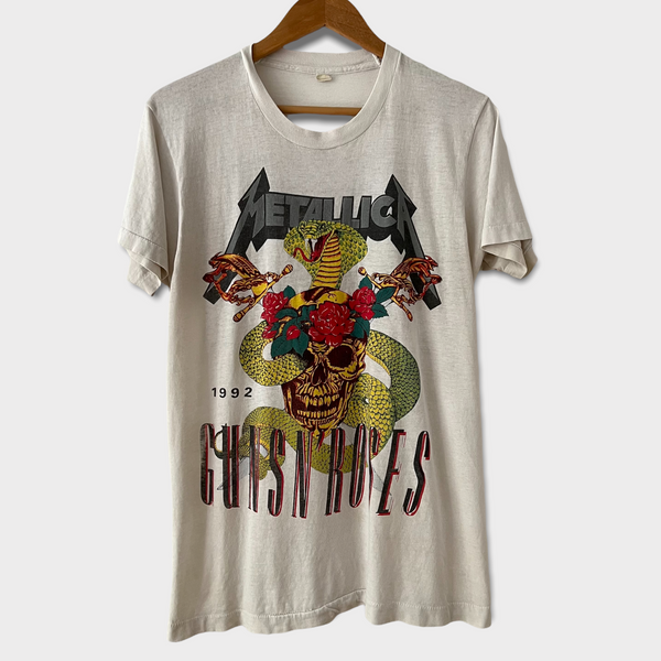1992 Metallica + Guns N Roses Vintage Tour Tee Shirt