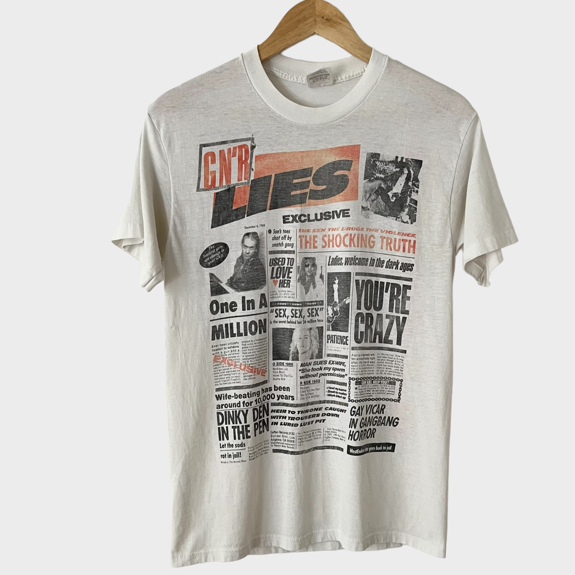 Takt Hele tiden Sprede 1988 Guns N Roses "Lies" Vintage Promo Tee Shirt – Zeros Revival