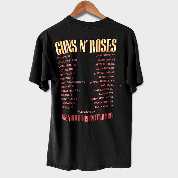 1991 Guns N Roses "Use Your Illusion" Vintage Tour Tee Shirt