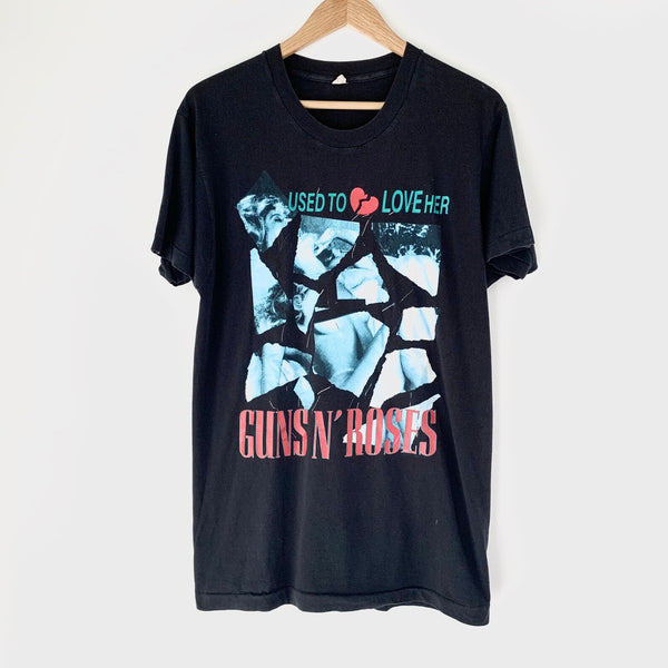 1989 Guns N Roses "Used To Love Her" Vintage Band Promo Tee Shirt
