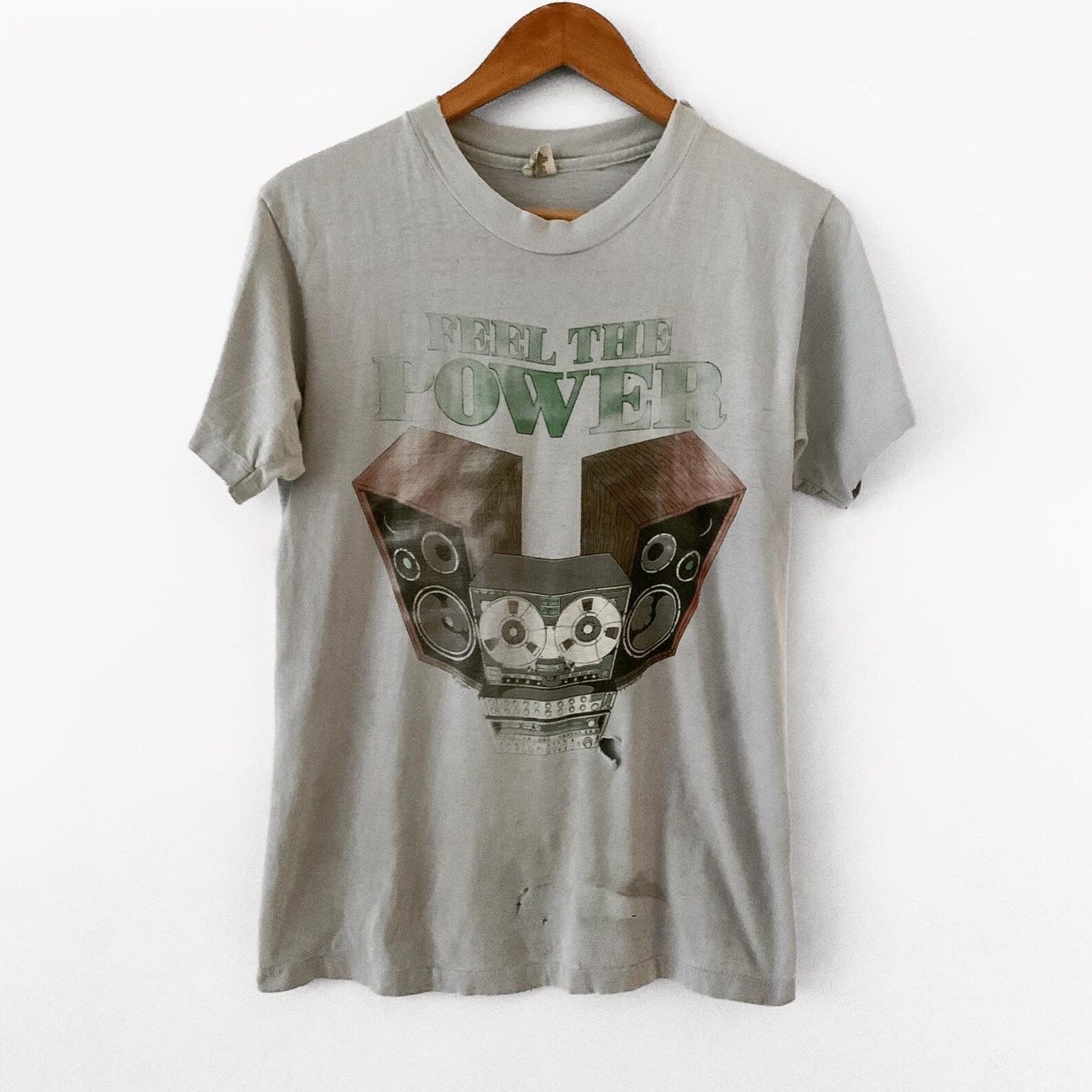 1970s Feel The Power Vintage Tee Shirt