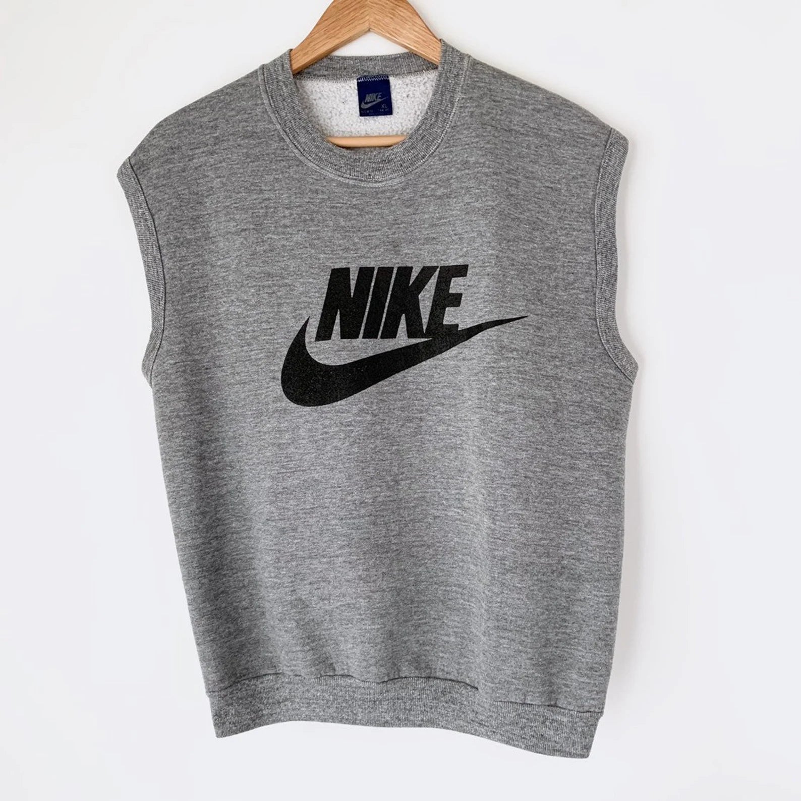 1980s Nike Logo Vintage Athletic Muscle Tank Top Sweatshirt