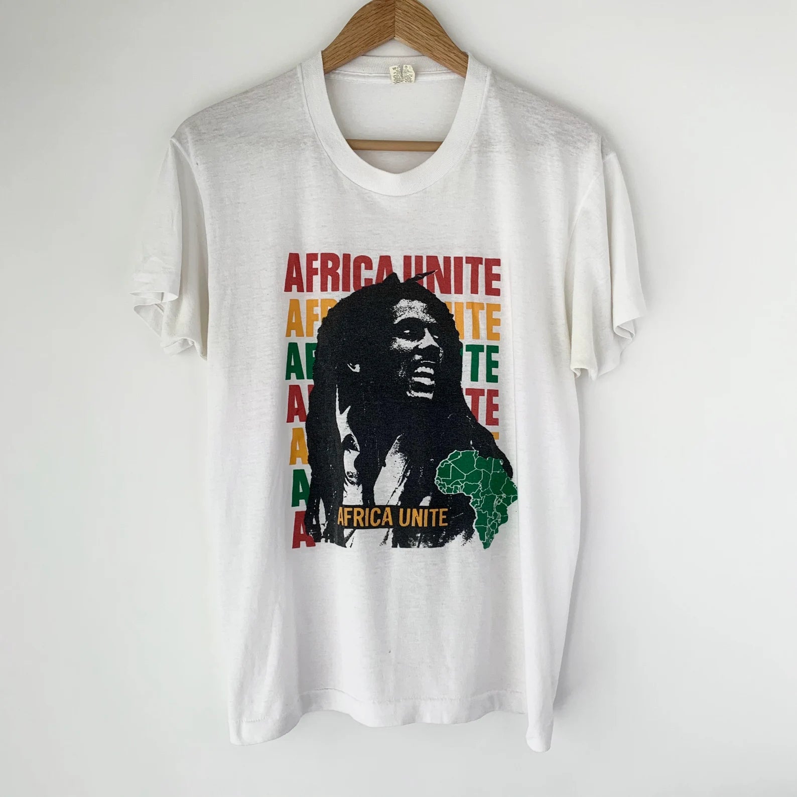 1980s Bob Marley "Africa Unite" Vintage Tee Shirt