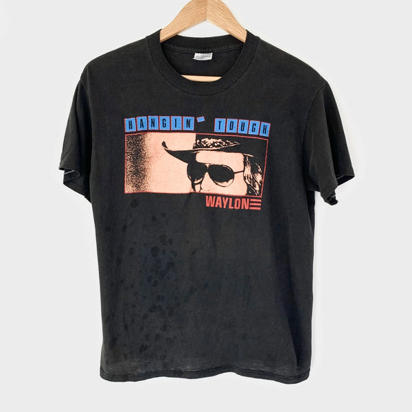 1987 Waylon Jennings "Hangin Tough" Vintage Tour Tee Shirt