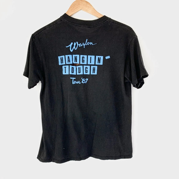 1987 Waylon Jennings "Hangin Tough" Vintage Tour Tee Shirt